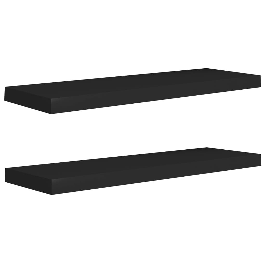 vidaXL Ράφια Τοίχου 2 τεμ. Μαύρα 80x23,5x3,8 εκ. MDF
