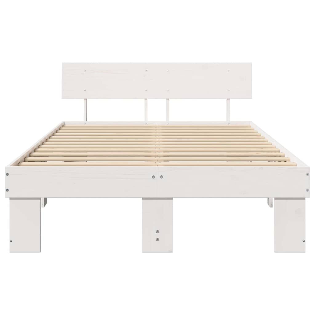 vidaXL Σκελετός Κρεβατιού Λευκό 120 x 200 cm Μασίφ ξύλο πεύκου
