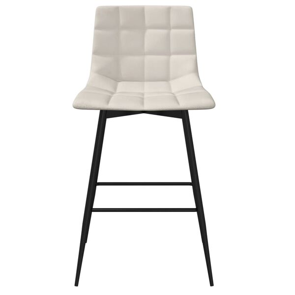 vidaXL Σκαμπό Μπαρ 2 τεμ. Κρεμ Βελούδινα