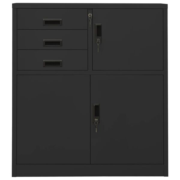vidaXL Ντουλάπα Γραφείου Ανθρακί 90 x 40 x 102 εκ. Ατσάλινη