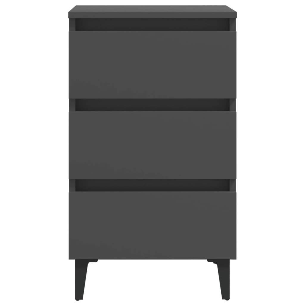 vidaXL Κομοδίνα 2 τεμ. Γκρι 40 x 35 x 69 εκ. με Μεταλλικά Πόδια