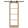 vidaXL Συρόμενη Πόρτα Άλλο Καφέ 73.5 x 198.5 εκ. Ξύλο και μέταλλο
