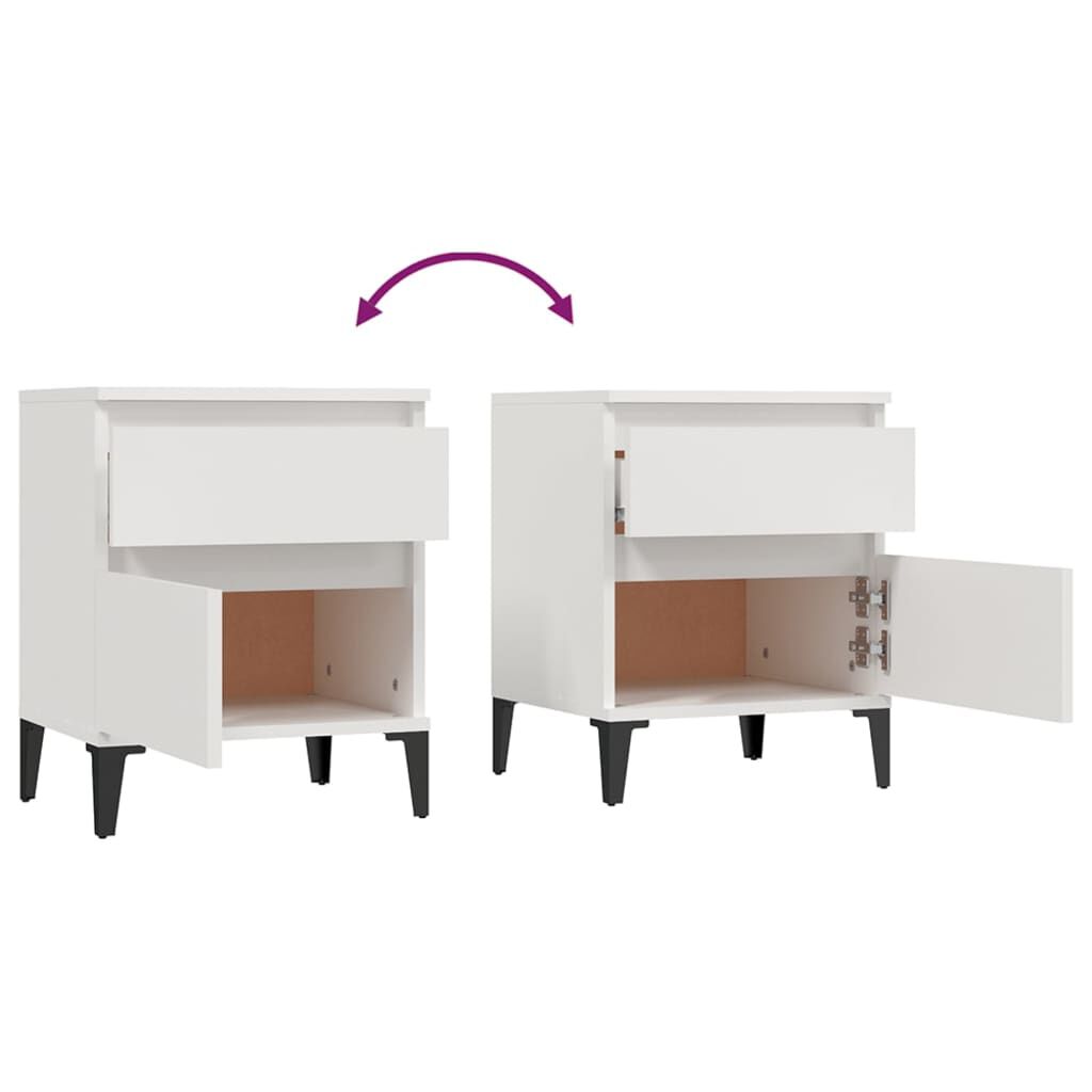 vidaXL Κομοδίνο Λευκό 40 x 35 x 50 εκ.