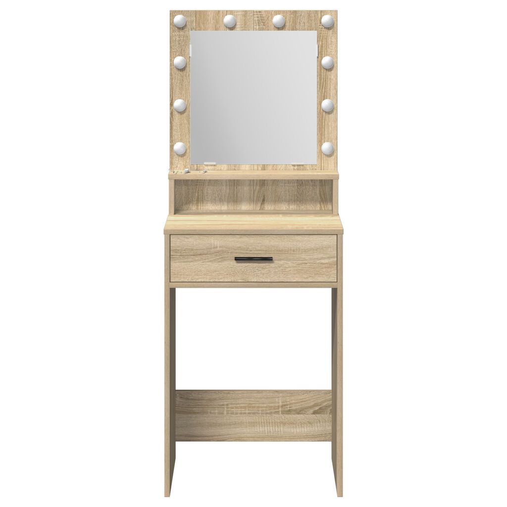vidaXL Καθρέφτης με φώτα LED σε χρώμα Sonoma Oak 50x41x135 εκ.