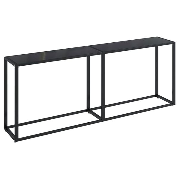vidaXL Τραπέζι Κονσόλα Μαύρο 200 x 35 x 75,5 εκ. από Ψημένο Γυαλί