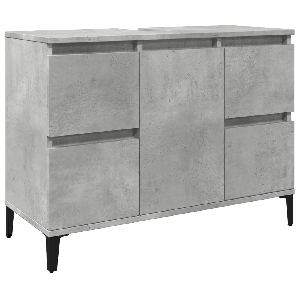 vidaXL Ντουλάπι Νιπτήρα Γκρι Σκυρ. 80 x 33 x 60 εκ. Επεξεργασμένο Ξύλο