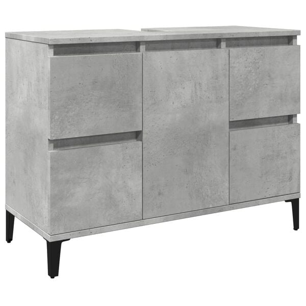 vidaXL Ντουλάπι Νιπτήρα Γκρι Σκυρ. 80 x 33 x 60 εκ. Επεξεργασμένο Ξύλο