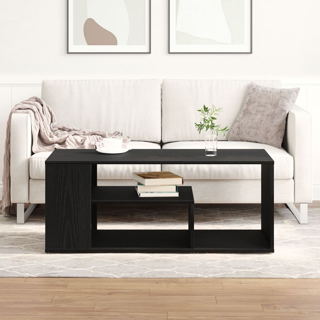 vidaXL Τραπεζάκι Σαλονιού Μαύρο Δρυς 100x50x40 εκ Επεξεργασμένο Ξύλο
