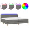 vidaXL &Kappa;&rho;&epsilon;&beta;ά&tau;&iota; Boxspring &mu;&epsilon; &Sigma;&tau;&rho;ώ&mu;&alpha; & LED &Sigma;&kappa;.&Gamma;&kappa;&rho;&iota; 200x200&epsilon;&kappa;. &Upsilon;&phi;&alpha;&sigma;&mu;ά&tau;&iota;&nu;&omicron;