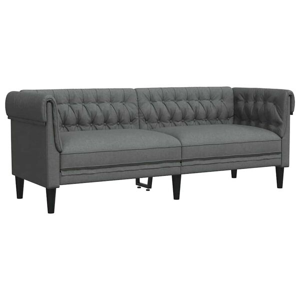 vidaXL Καναπές Chesterfield Σκούρο γκρι 201.5 x 74.5 x 74.5 εκατοστά