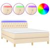 vidaXL &Kappa;&rho;&epsilon;&beta;ά&tau;&iota; Boxspring &mu;&epsilon; &Sigma;&tau;&rho;ώ&mu;&alpha; & LED &Kappa;&rho;&epsilon;&mu; 140x200 &epsilon;&kappa;. &Upsilon;&phi;&alpha;&sigma;&mu;ά&tau;&iota;&nu;&omicron;