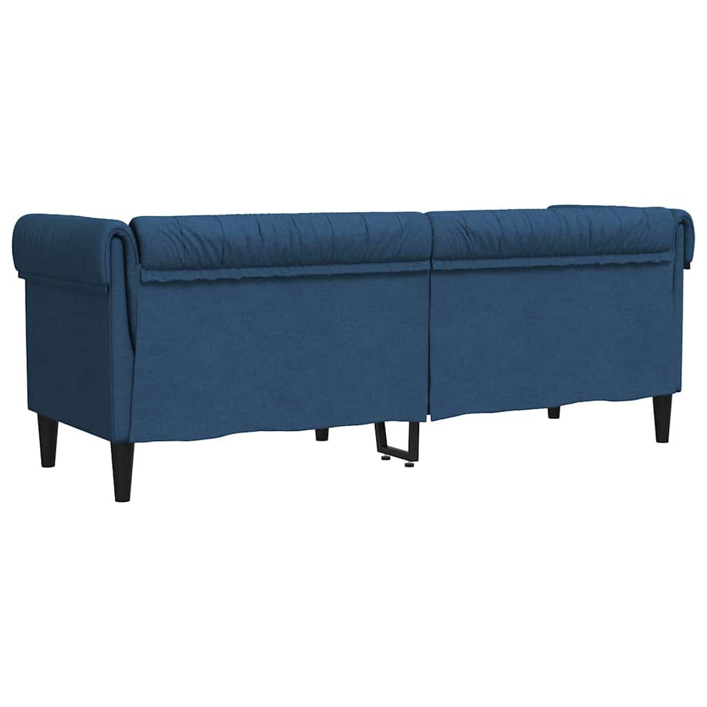 vidaXL Καναπές Τριθέσιος Chesterfield Μπλε Υφασμάτινος