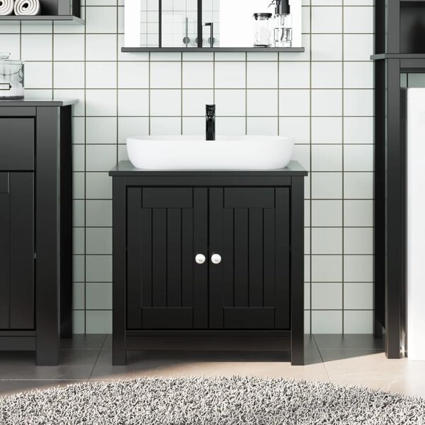 vidaXL Ντουλάπι Νιπτήρα BERG Μαύρο 60 x 34 x 59 εκ. Μασίφ Ξύλο Πεύκου