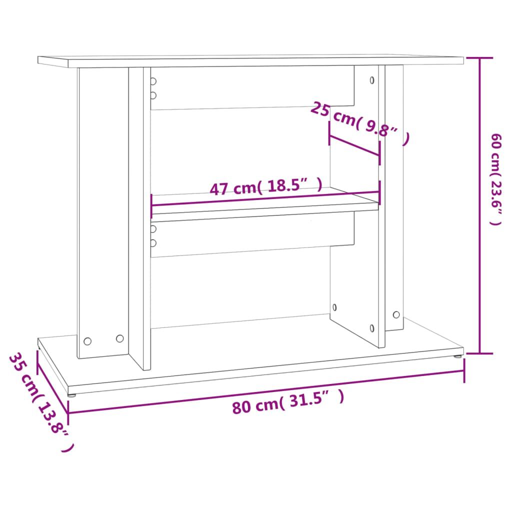 vidaXL Βάση Ενυδρείου Sonoma Δρυς 80x35x60 εκ. από Επεξεργασμένο Ξύλο