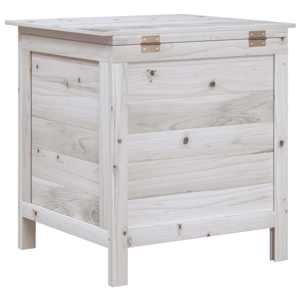 vidaXL Μπαούλο Αποθ. Κήπου Λευκό 50 x 49 x 56,5 εκ. Μασίφ Ξύλο Ελάτης
