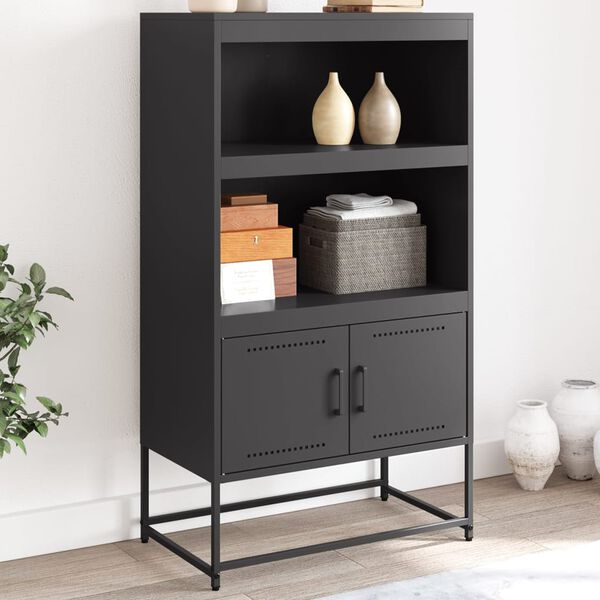 vidaXL Ραφιέρα Μαύρη 68,5x38,5x123,5 εκ. από Ατσάλι