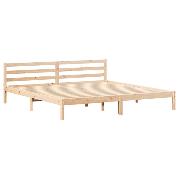 vidaXL Κρεβάτι με κεφαλάρι Καφέ 210 x 180 cm Μασίφ ξύλο πεύκου