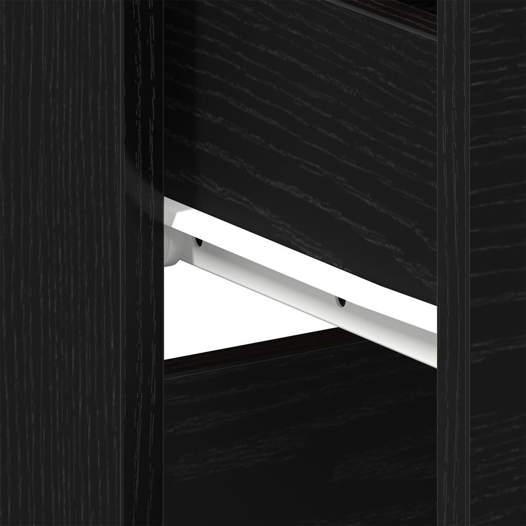 κομοδίνο vidaXL Μαύρο Δρυς 40x35x65 εκ Made of Engineered Wood