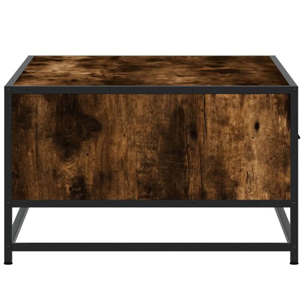 vidaXL Τραπεζάκι Σαλονιού Καπνιστή Δρυς 90x57x35 εκ. Επ. Ξύλο/Μέταλλο