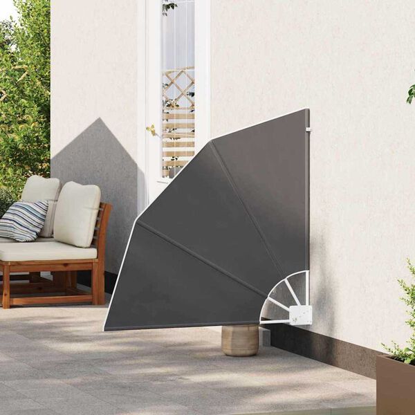vidaXL Αδιάφανο σκίαστρο μπαλκονιού Μαύρο 115 x 115 εκ ύφασμα