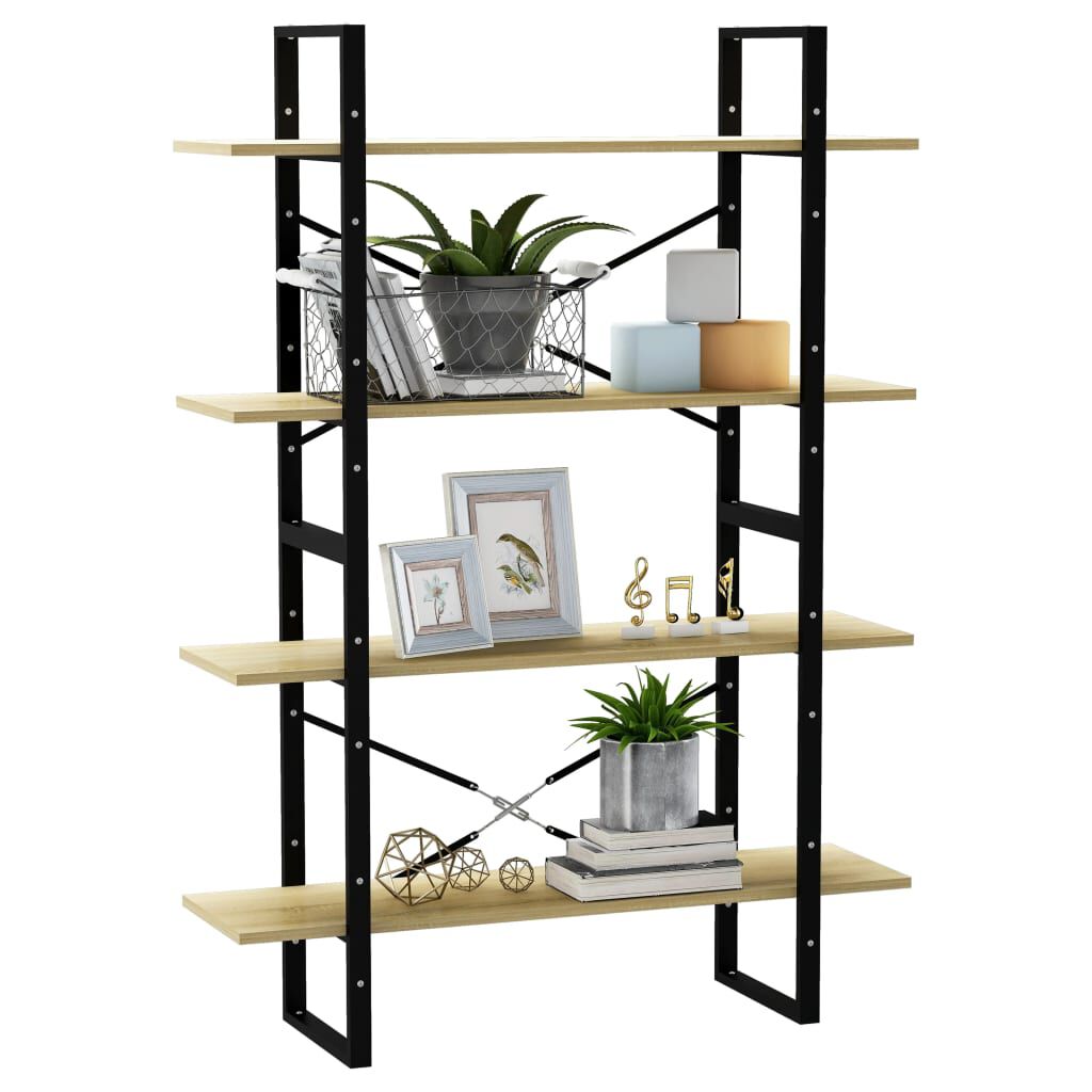 vidaXL Βιβλιοθήκη με 4 Ράφια Sonoma Δρυς 100x30x140 εκ από Επεξ. Ξύλο