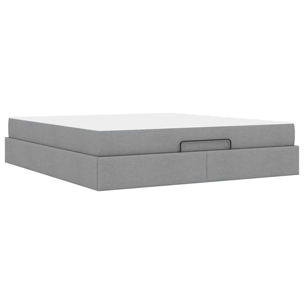 vidaXL Σκελετός Κρεβατιού Άλλο Ανοιχτό γκρι 180 x 200 cm ύφασμα