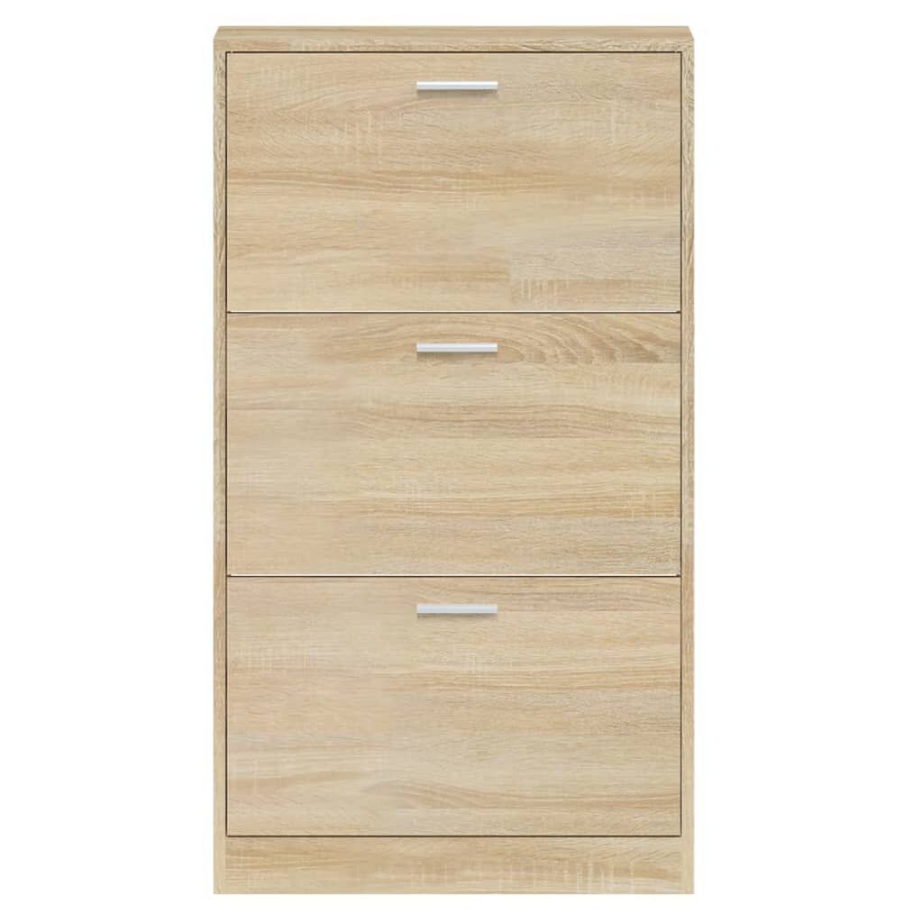 vidaXL Παπουτσοθήκη Χρώμα Δρυός 59x17x108 εκ. από Επεξεργασμένο Ξύλο
