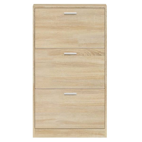 vidaXL Παπουτσοθήκη Χρώμα Δρυός 59x17x108 εκ. από Επεξεργασμένο Ξύλο