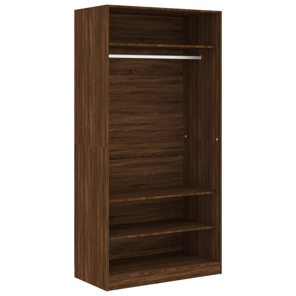 vidaXL Ντουλάπα Καφέ Δρυς 100x50x200 εκ. από Επεξεργασμένο Ξύλο