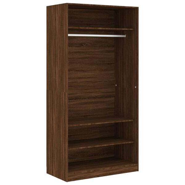 vidaXL Ντουλάπα Καφέ Δρυς 100x50x200 εκ. από Επεξεργασμένο Ξύλο