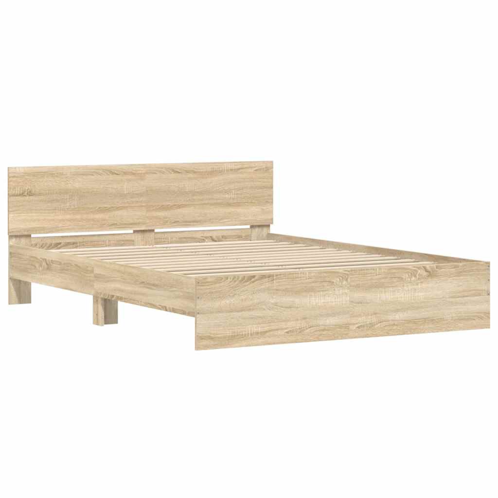 vidaXL Πλαίσιο Κρεβατιού με Κεφαλάρι Sonoma Δρυς 140x200 εκ.