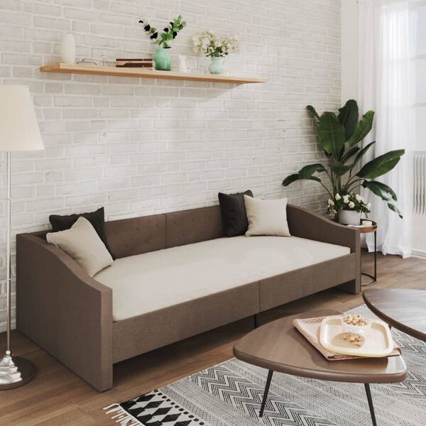 vidaXL &Kappa;&alpha;&nu;&alpha;&pi;έ&sigmaf; &Kappa;&rho;&epsilon;&beta;ά&tau;&iota; &mu;&epsilon; &Sigma;&tau;&rho;ώ&mu;&alpha; & USB Taupe 90 x 200 &epsilon;&kappa;. &Upsilon;&phi;&alpha;&sigma;&mu;ά&tau;&iota;&nu;&omicron;&sigmaf;