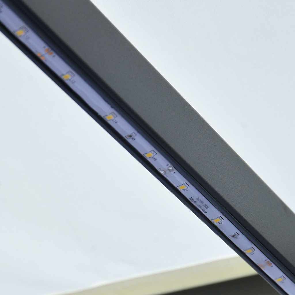 vidaXL Τέντα Συρόμενη Χειροκίνητη με LED Κρεμ 300 x 250 εκ.
