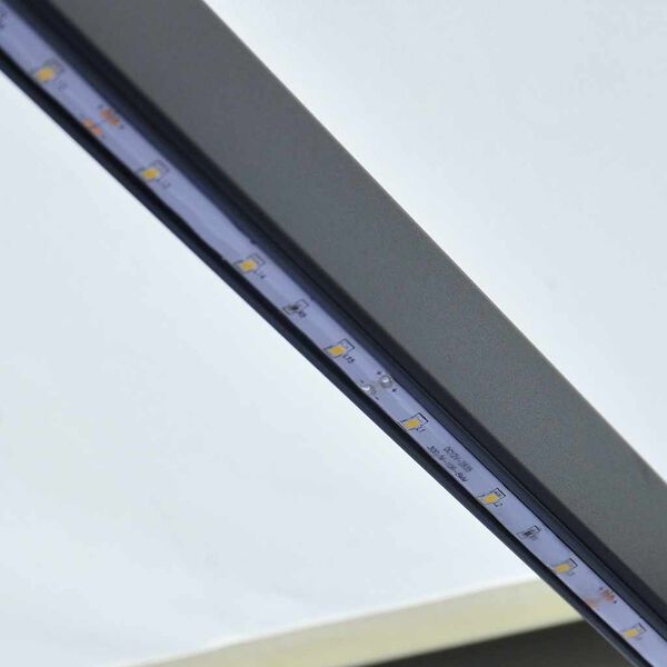 vidaXL Τέντα Συρόμενη Χειροκίνητη με LED Κρεμ 300 x 250 εκ.