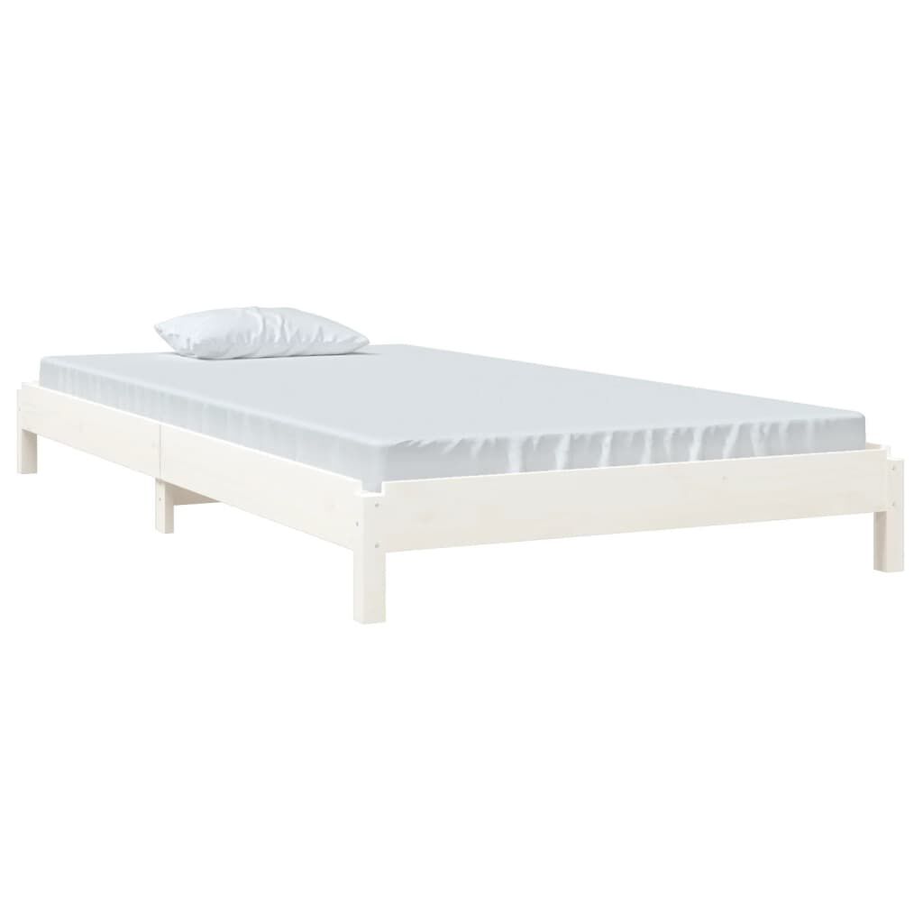 vidaXL Κρεβάτι Στοιβαζόμενο Λευκός 75x190 εκ. από Μασίφ Ξύλο Πεύκου