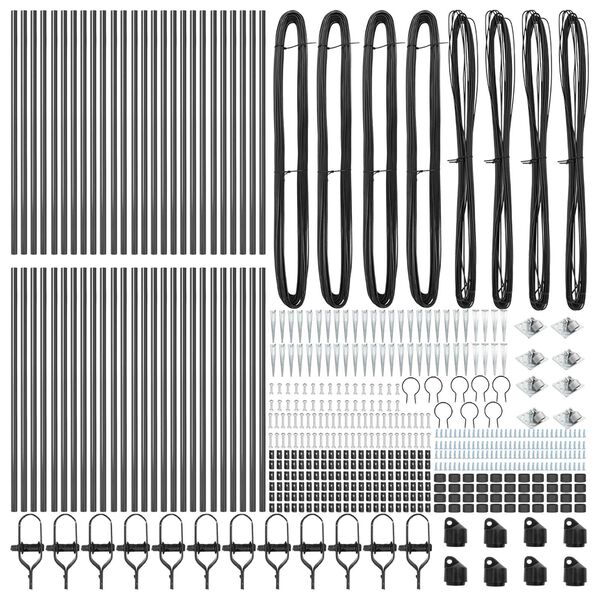 vidaXL Στύλος Περιφράξεων 52 pcs Ασημί 3.2 x 3.2 x 120 εκ Ατσάλι