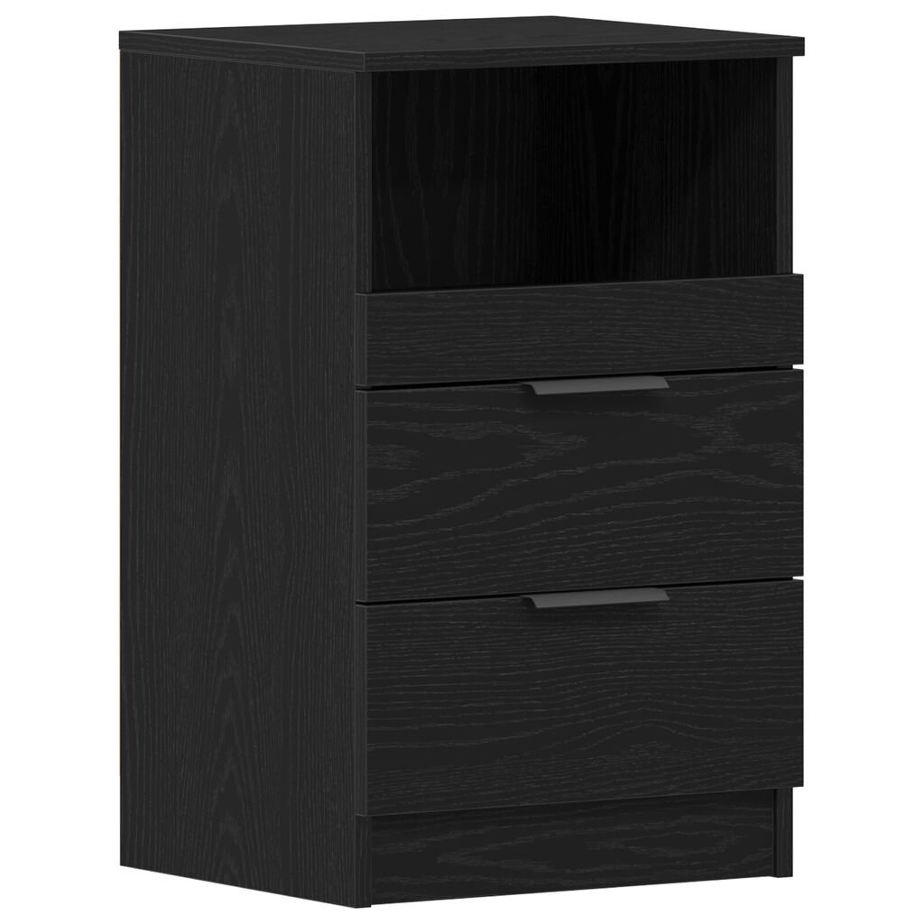 κομοδίνο vidaXL Μαύρο Δρυς 40x35x65 εκ Made of Engineered Wood