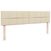 vidaXL Οθωμανικό κρεβάτι με στρώμα & LEDs Cream 180x200cm ύφασμα