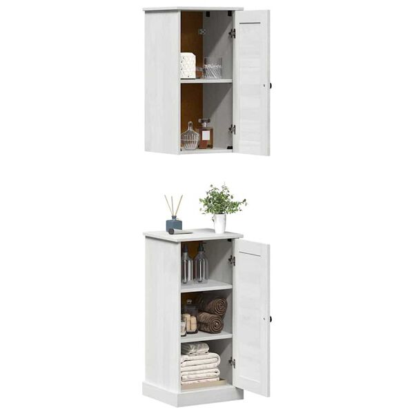 vidaXL Σετ Επίπλων Μπάνιου με ράφι 2 pcs Λευκό αντικέ 37 x 34 x 80 εκ