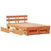 vidaXL Σκελετός Κρεβατιού Καφέ 135 x 190 cm Μασίφ ξύλο πεύκου