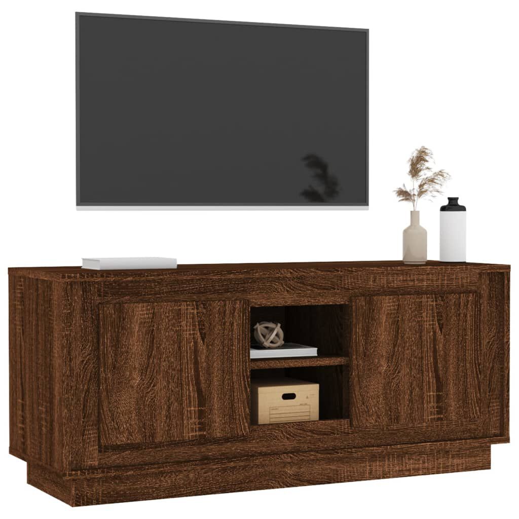 vidaXL Έπιπλο Τηλεόρασης Καφέ Δρυς 102 x 35 x 45 εκ. από Επεξεργ. Ξύλο