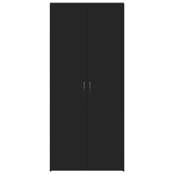 vidaXL Ντουλάπα παπουτσιών Μαύρη 80x35,5x180 εκ Επεξεργασμένο ξύλο