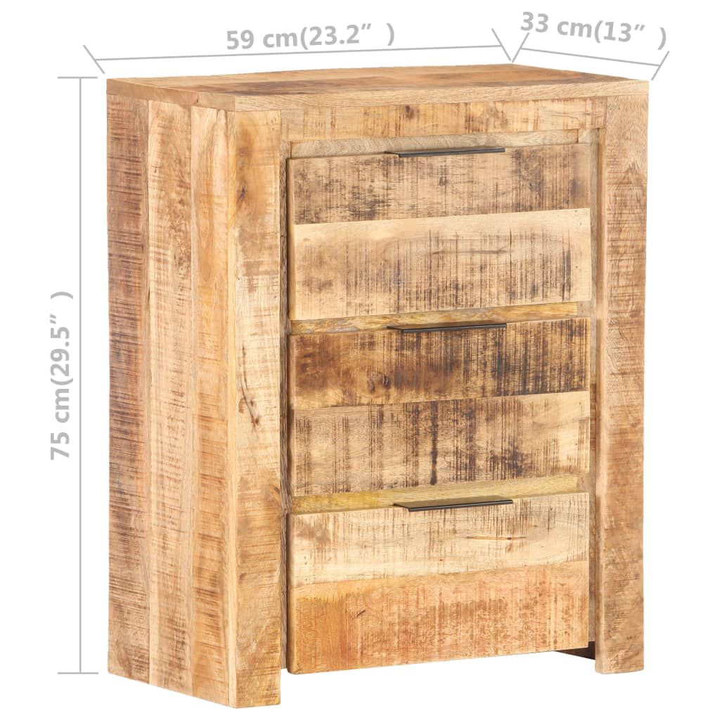 vidaXL Συρταριέρα 59 x 33 x 75 εκ. από Ακατέργαστο Ξύλο Μάνγκο