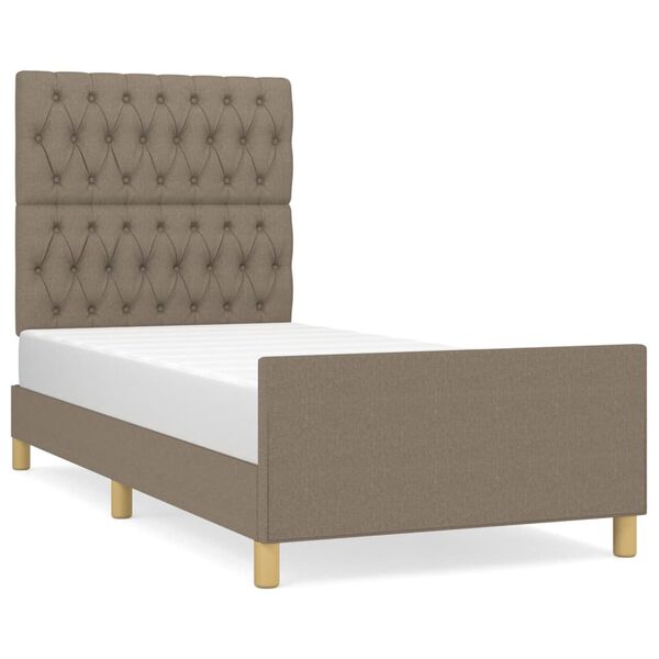 vidaXL Σκελετός Κρεβατιού Χωρίς Στρώμα Taupe 100 x 200 εκ. Υφασμάτινο