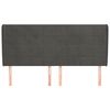vidaXL Κεφαλάρι με Πτερύγια Σκούρο Γκρι 203x23x118/128 εκ. Βελούδινο