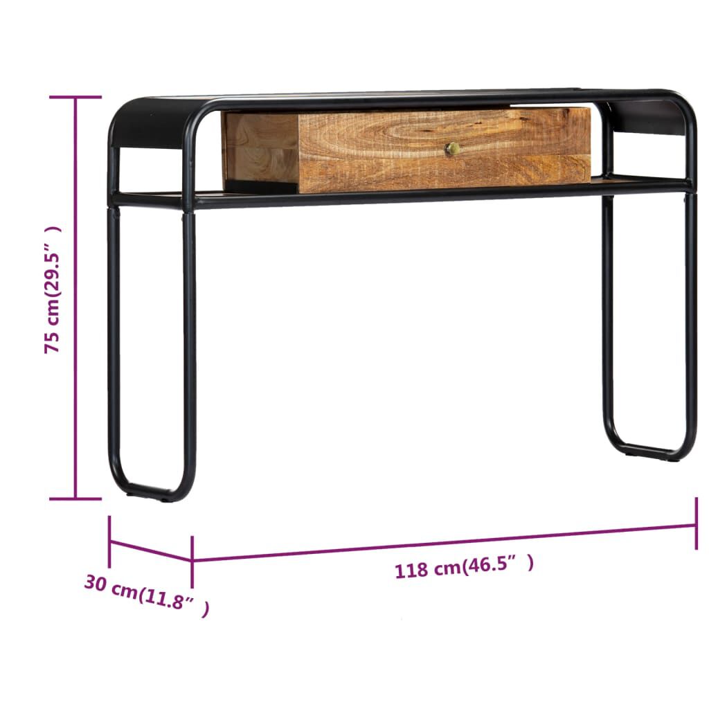 vidaXL Τραπέζι Κονσόλα 118 x 30 x 75 εκ. από Μασίφ Ξύλο Μάνγκο