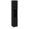 vidaXL Σετ Επίπλων Μπάνιου με ράφι 4 pcs Μαύρο 30 x 30 x 179.5 εκ