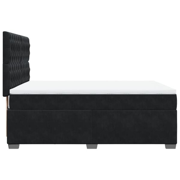 vidaXL Κρεβάτι Boxspring με Στρώμα Μαύρο 160x200 εκ. Βελούδινο