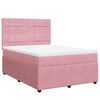 vidaXL Κρεβάτι Boxspring με Στρώμα Ροζ 140x200 εκ. Βελούδινο