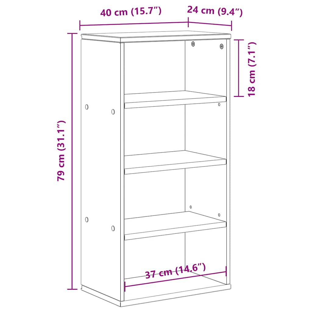 vidaXL Βοηθητικό Ντουλάπι ODDA Λευκό 40x24x79εκ. από Μασίφ Ξύλο Πεύκου